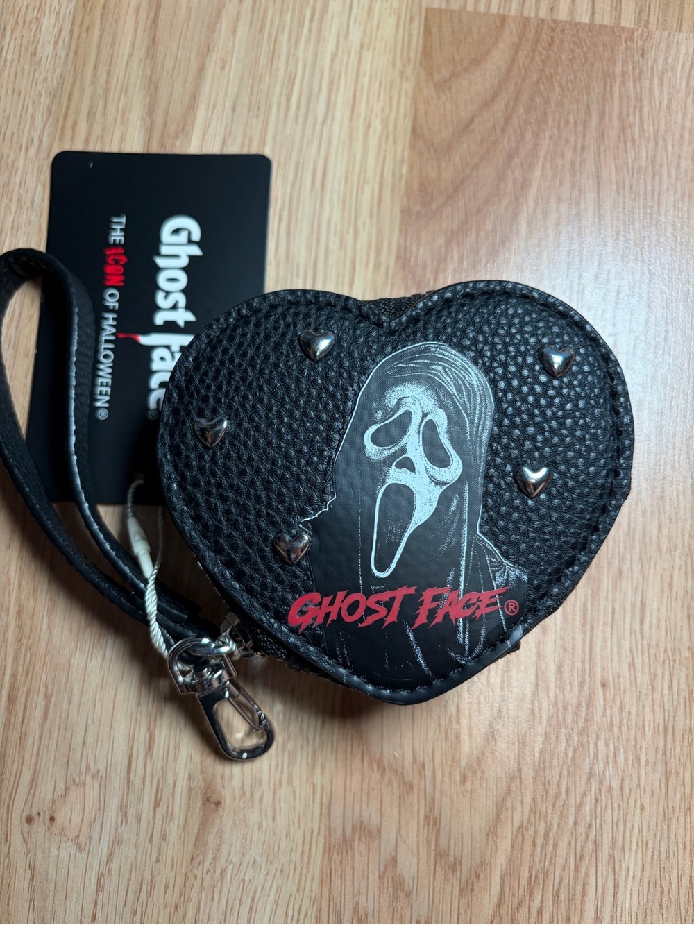 Scream Ghost Face Heart Shaped Coin Purse Wristlet *Primark* New with Tags